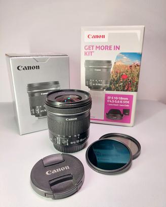 Canon EF-S 10-18mm con filtri