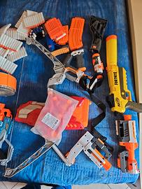 mega lotto Nerf+Laser X +fucili,pistole e accessor