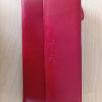 Portafoglio vintage, "I santi" , rosso vera pelle