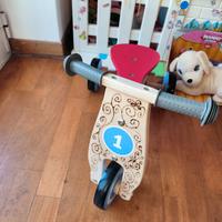 Triciclo per bimbi in legno col nome del tuo bimbo