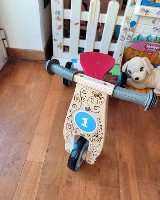 Triciclo per bimbi in legno col nome del tuo bimbo