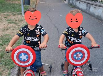 bicicletta capitan america con scudo 