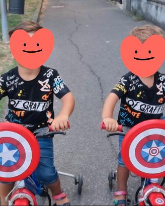 bicicletta capitan america con scudo 
