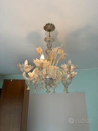 Lampadario in vetro di murano