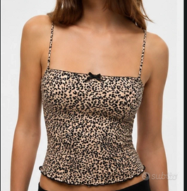 Top a bretelle - leopardato - beige/nero