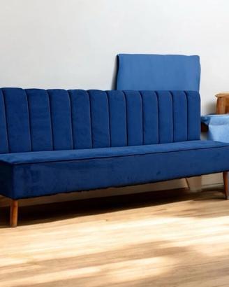 DIVANO IN VELLUTO BLU