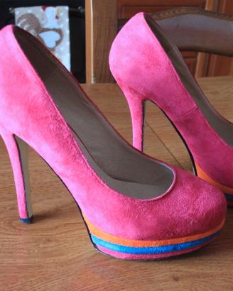 Decoltè Donna tipo scamosciato fucsia n. 40