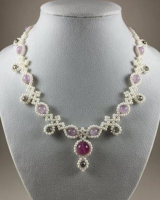 Collana Donna In Agata Rossa Naturale - Perlina 4,7-10,8 Mm - Fatto A Mano, Qualità AAA