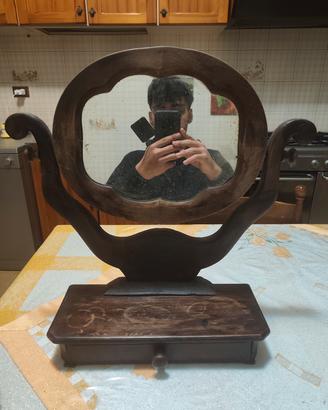 Specchiera a Psiche in Legno Massello, Originale 