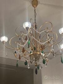 Lampadario in cristallo e vetro di Murano