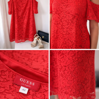 GUESS Abito Rosso in Pizzo Tg 42