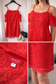 GUESS Abito Rosso in Pizzo Tg 42