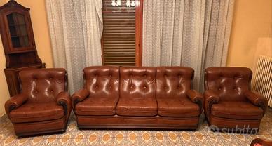 Set Salotto Vintage in Vera Pelle – Divano
