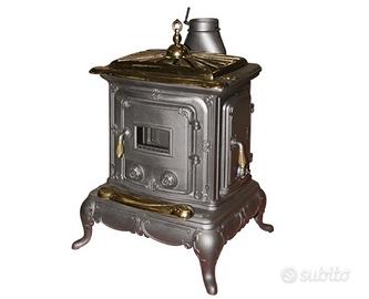 Stufa a legna 6Kw in ghisa nera