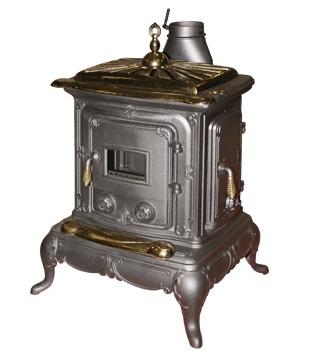 Stufa a legna 6Kw in ghisa nera