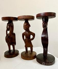 Porta vasi africani in legno