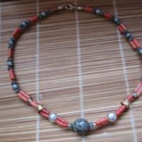 Collana Corallo Sciacca Antico su -Arg.925