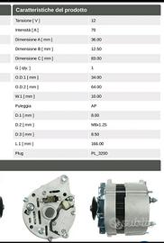alternatore ASPL A4014, 12V, 70A