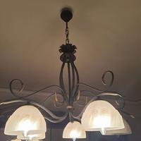 Lampadario ferro battuto