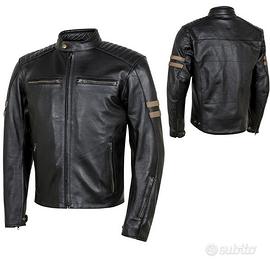GIACCA PELLE VINTAGE RETRO MOTO MOORE NERO MORBIDA