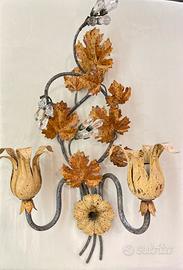 Applique in ferro battuto e cristalli