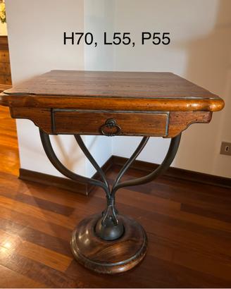 Tavolino in legno e ferro stile liberty