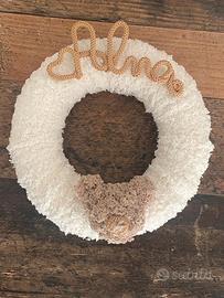 Fiocco nascita teddy per bimba o bimbo