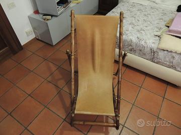 Sdraio struttura in Bamboo e seduta in vero cuoio