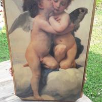 quadro  legno angeli  cherubini 