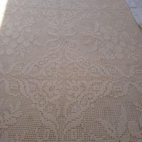 Coperta matrimoniale di cotone all' uncinetto