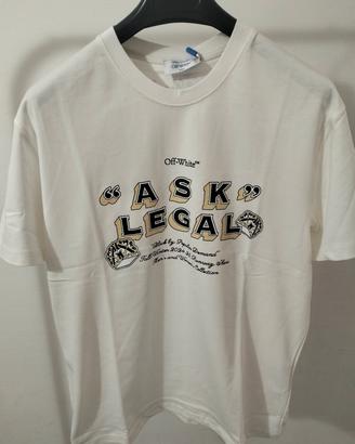 T-Shirt Off White Ask Legal bianca varie taglie.