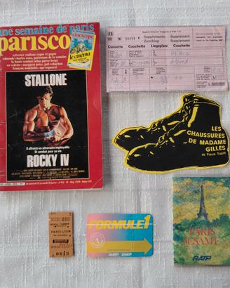 Viaggio Roma-Parigi 1986 BIGLIETTI + PARISCOPE