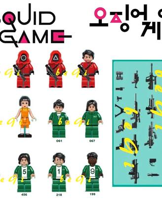 Set completo 12 SQUID GAME Minifigure simil LEGO
