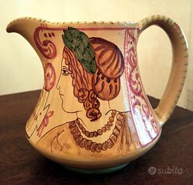 Brocca Caraffa Ceramica Fanciulla Velca Tarquinia