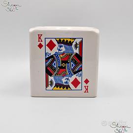Posacenere Ceramica Quadrato Carte gioco quadri