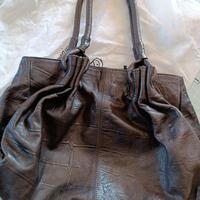 borsa - pelle vitello stampa cocco  testa di moro