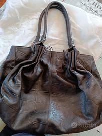 borsa - pelle vitello stampa cocco  testa di moro