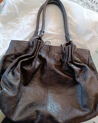 borsa - pelle vitello stampa cocco  testa di moro