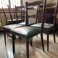 Sedie vintage in pelle verde