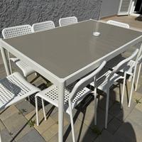 Tavolo da giardino bianco/beige