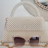 Borsetta da cerimonia o da sera in perle avorio
