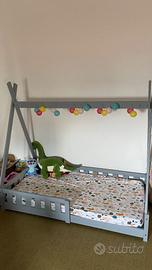 Lettino con sponde + materasso + lenzuola