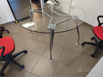 Tavolo rotondo vetro e metallo 135 cm design