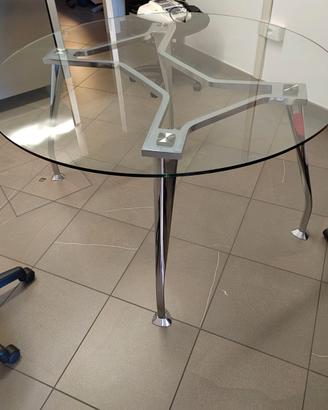 Tavolo rotondo vetro e metallo 135 cm design