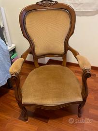 Poltrona antica velluto