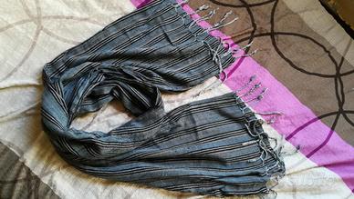Sciarpa in stile PashMina Righe Grigio/Bleu varie