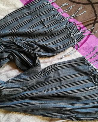 Sciarpa in stile PashMina Righe Grigio/Bleu varie