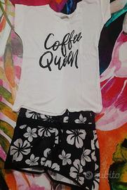 Outfit estivo completo: T-shirt Coffe Queen + pant