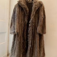 Pelliccia vintage lunga marrone sfumato