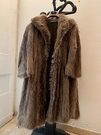 Pelliccia vintage lunga marrone sfumato